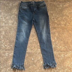Bebe Blue Frayed Hem Jeans